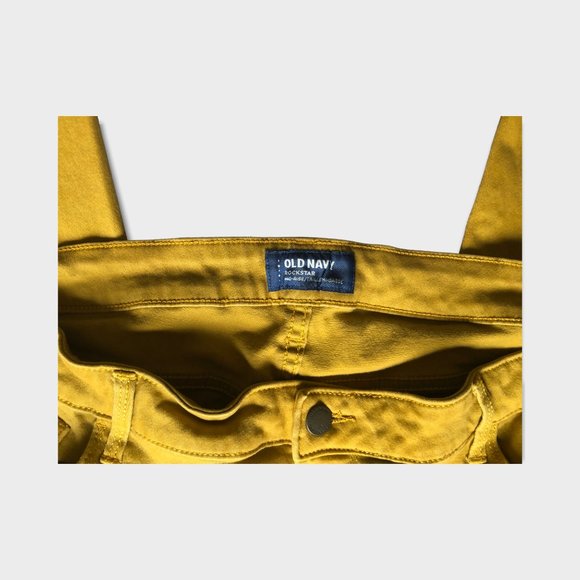 Old Navy Women's Skinny Jeans - Mustard Yellow - Picture 6 of 7